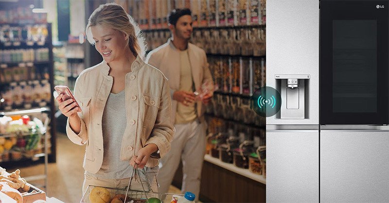 Giao diện ứng dụng LG ThinQ điều khiển tủ lạnh LG từ xa tiện lợi