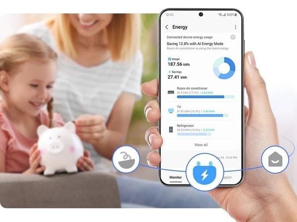Giao diện ứng dụng SmartThings kết nối và điều khiển tủ lạnh Samsung