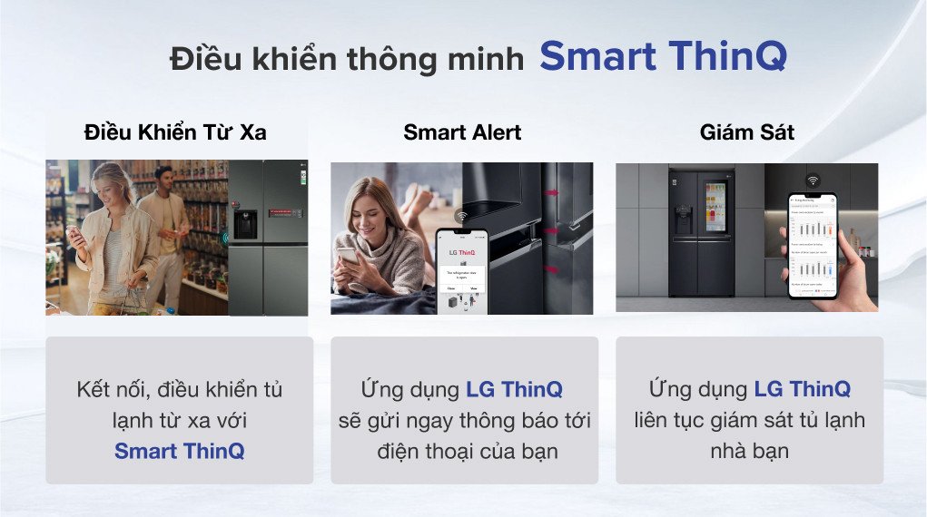 Giao diện ứng dụng SmartThinQ™ điều khiển tủ lạnh LG thông minh
