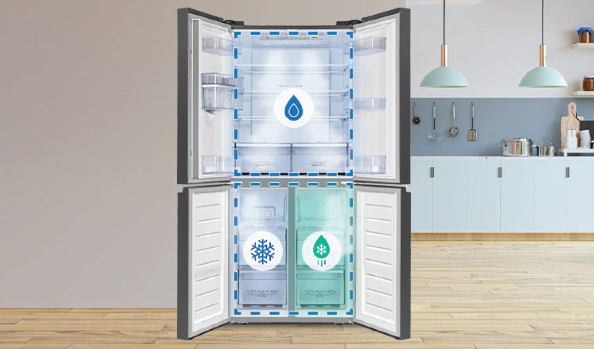 Hai dàn lạnh độc lập trên tủ lạnh Casper giúp tối ưu độ ẩm riêng biệt