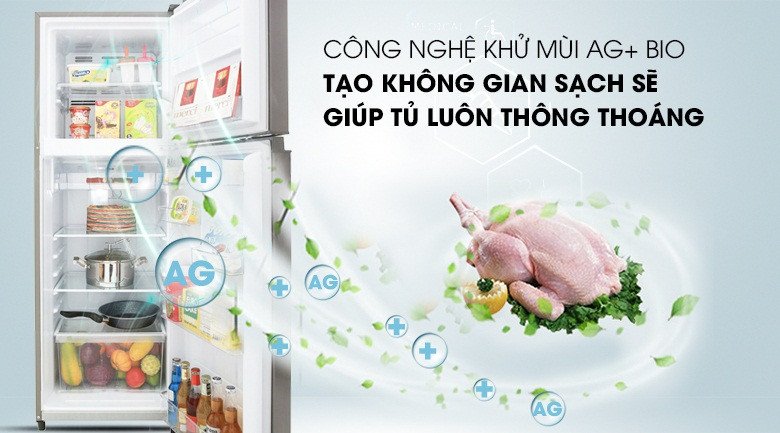 Hệ thống Ag+ Bio diệt khuẩn và khử mùi bên trong tủ lạnh