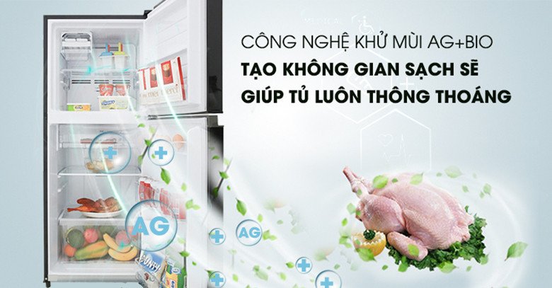 Hệ thống khử mùi diệt khuẩn Ag+ Bio của tủ lạnh Toshiba GR-A25VM(UKG1)