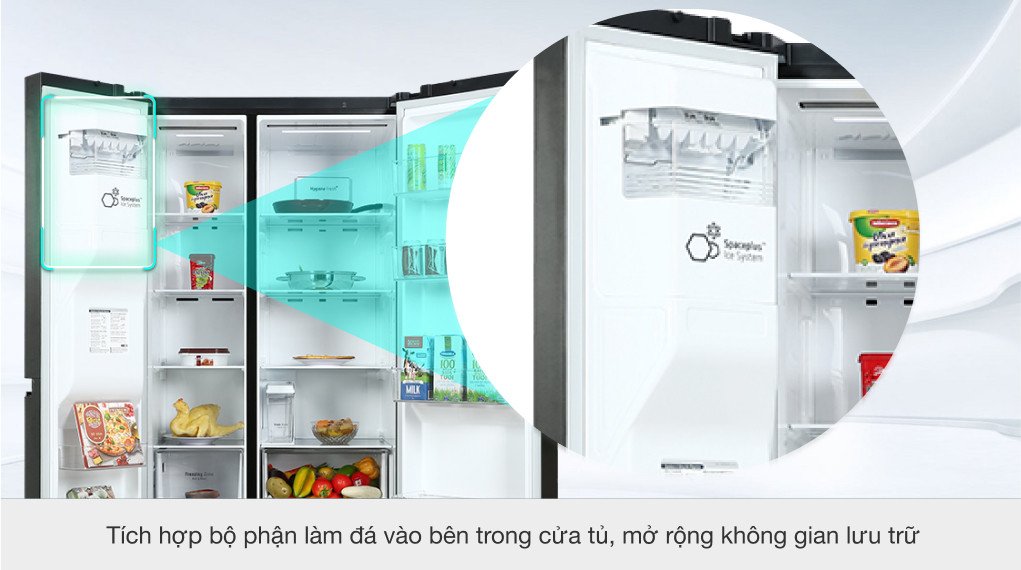 Hệ thống làm đá tinh gọn SpacePlus™ trên tủ lạnh LG GR-D257MC