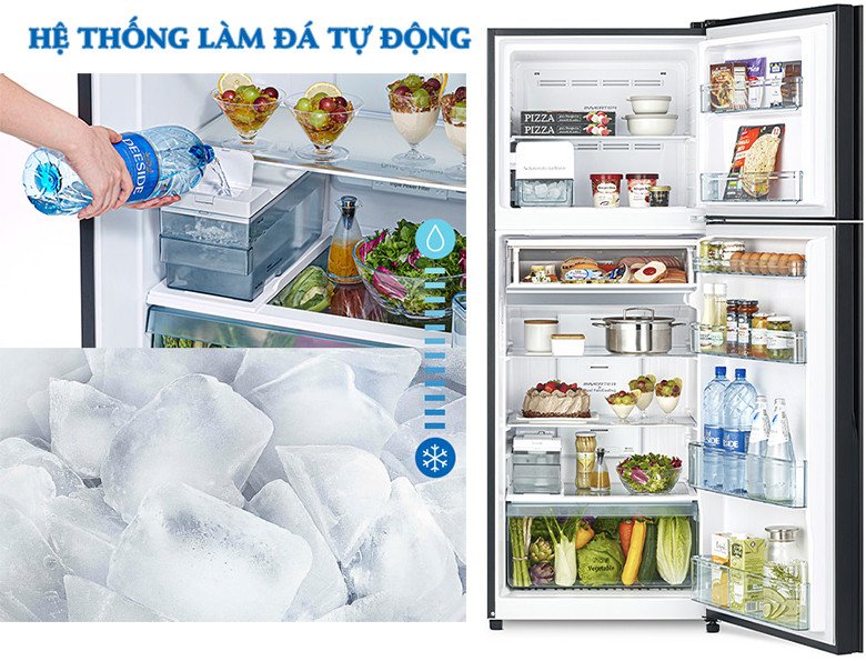 Hệ thống làm đá tự động tiện lợi của Tủ lạnh Hitachi R-FVY510PGV0(GMG)