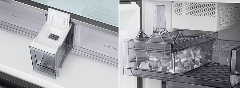 Hệ thống làm đá tự động trên tủ lạnh Samsung RF60A91R177/SV