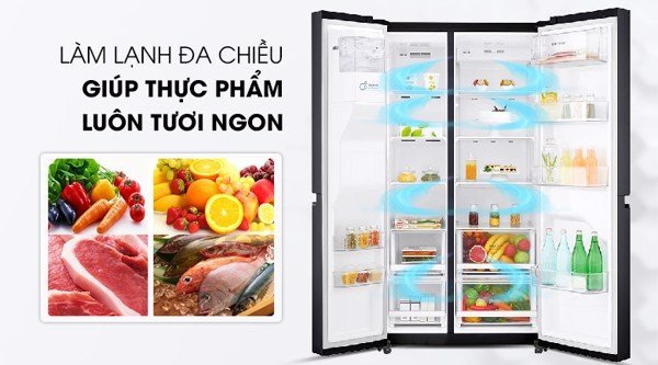 Hệ thống làm lạnh đa chiều bên trong tủ lạnh LG Inverter GR-D247MC