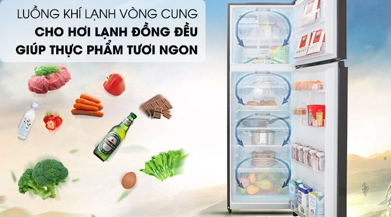 Hệ thống làm lạnh đa chiều bên trong tủ lạnh Toshiba GR-B31VU(SK)