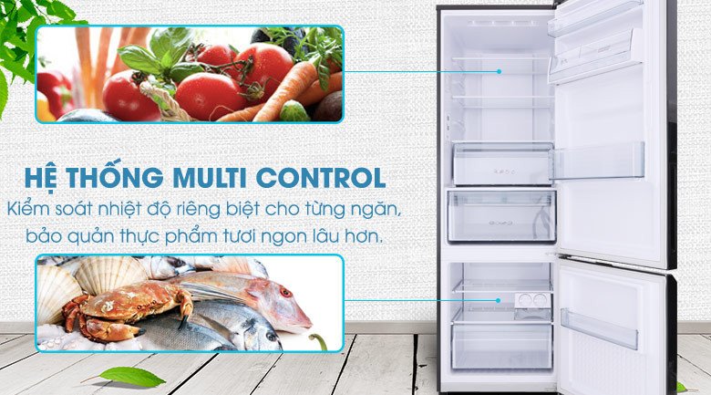 Hệ thống Multi Control trên tủ lạnh Panasonic NR-BV320WKVN điều chỉnh nhiệt độ độc lập giữa các ngăn
