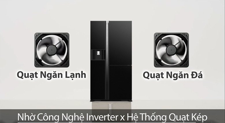 Hệ thống quạt kép và công nghệ Inverter của tủ lạnh Hitachi R-MX800GVGV0 (GMG)