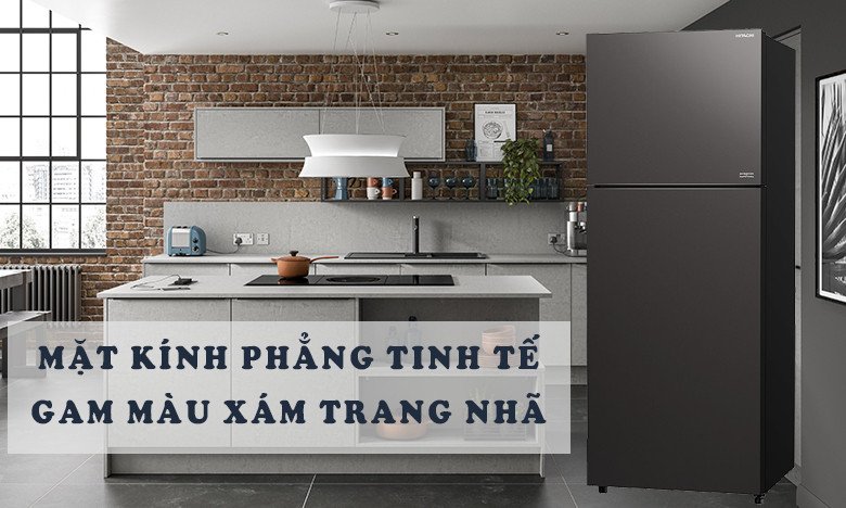 Hình ảnh mặt trước Tủ lạnh Hitachi R-FVY510PGV0(GMG) với thiết kế phẳng tinh tế