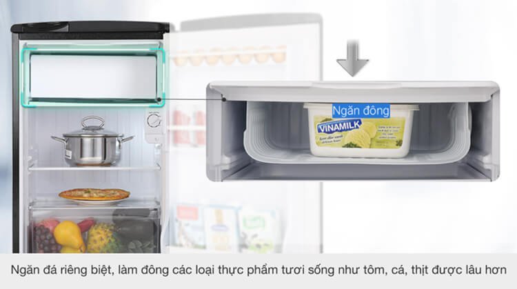 Hình ảnh minh họa khả năng làm đá của tủ lạnh mini