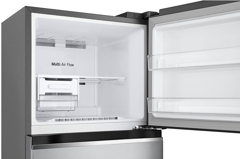 Hộp đá di động và các khay kính cường lực linh hoạt tối ưu không gian lưu trữ tủ lạnh LG GV-D262PS.