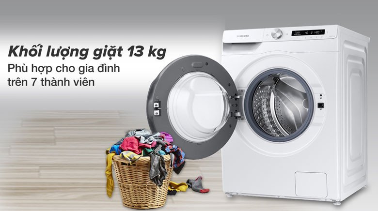Khả năng giặt khối lượng lớn lên đến 13kg của máy giặt Samsung Inverter