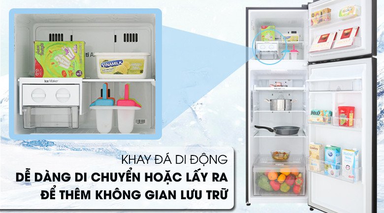 Khay đá di động linh hoạt trong tủ lạnh LG GN-M255BL