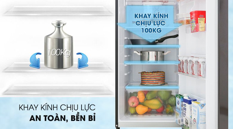 Khay kính chịu lực và thiết kế linh hoạt của tủ lạnh Toshiba GR-B31VU(SK)