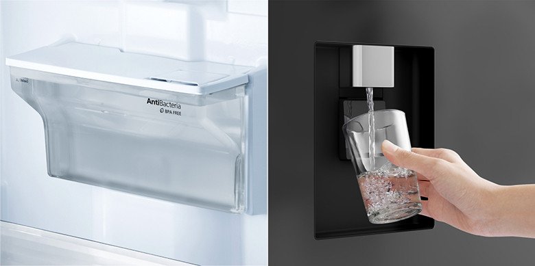Khay lấy nước ngoài kháng khuẩn của tủ lạnh Panasonic NR-BV331WGKV đảm bảo vệ sinh