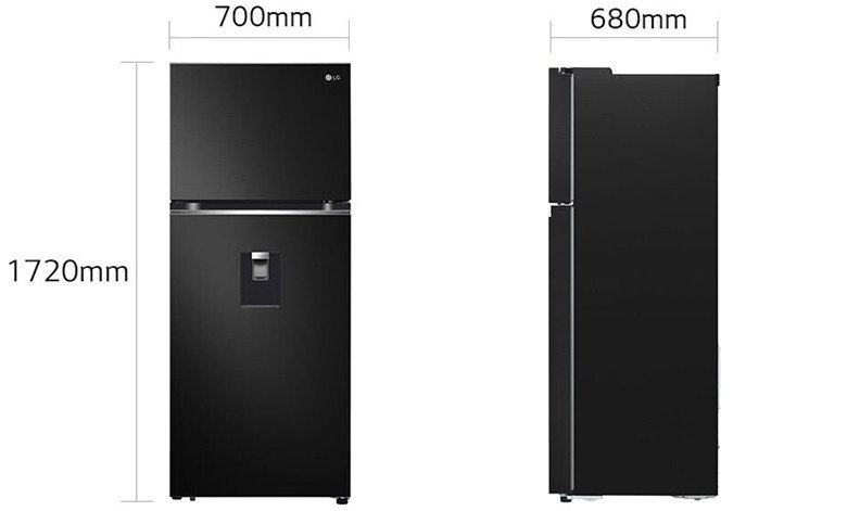 Kích thước tổng quan Tủ Lạnh LG GN-D372BL