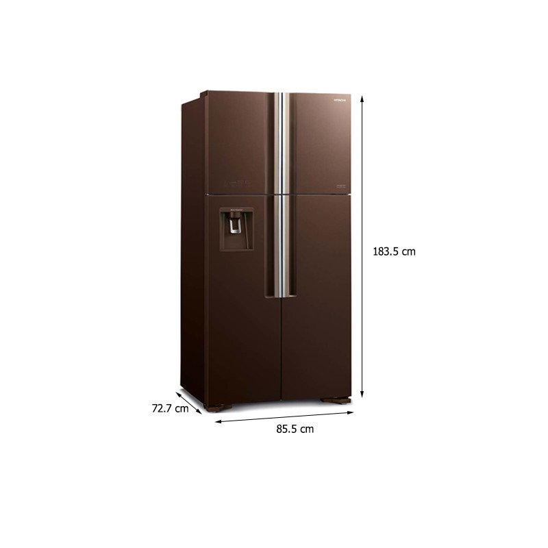 Kích thước tổng thể của tủ lạnh Hitachi Inverter 540 lít R-FW690PGV7(GBW) phù hợp không gian bếp hiện đại