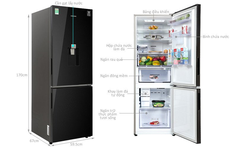Kích thước tủ lạnh Samsung RB30N4190BU/SV phù hợp không gian bếp