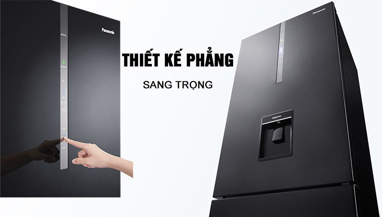 Mặt trước tủ lạnh Panasonic NR-BX460WKVN và bảng điều khiển cảm ứng dễ sử dụng
