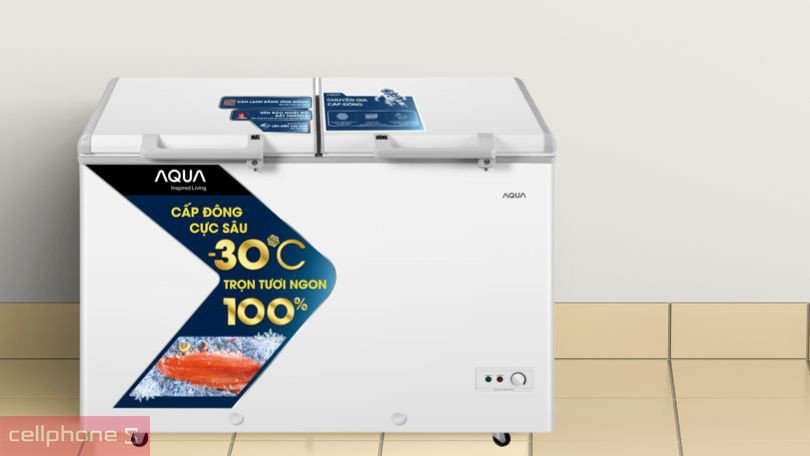 Mẫu tủ đông Aqua dung tích lớn, chuyên dụng bảo quản thực phẩm