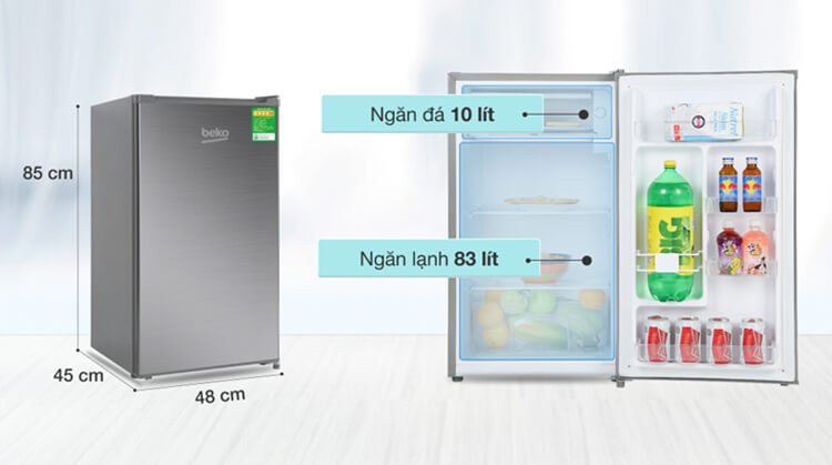Mẫu tủ lạnh mini cỡ trung với ngăn đông tích hợp