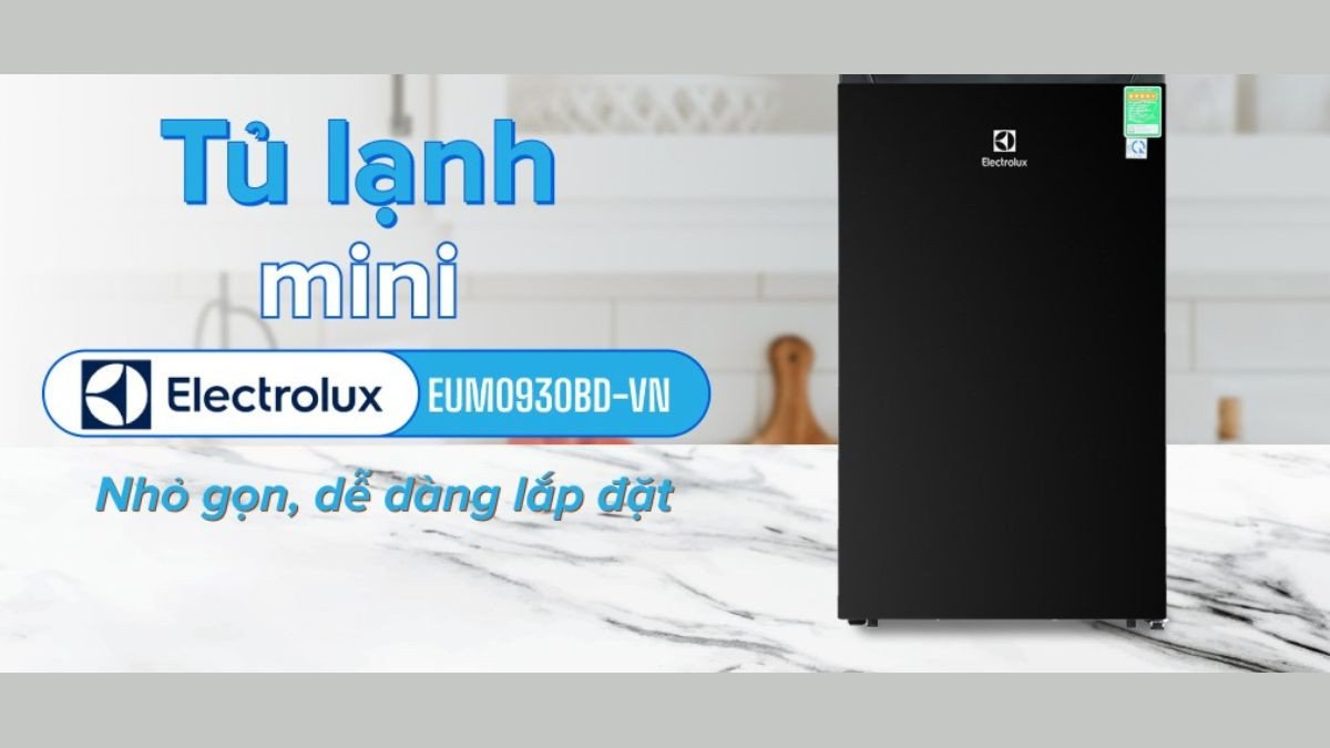 Mẫu tủ lạnh mini Electrolux EUM0930BD-VN thiết kế vuông vức