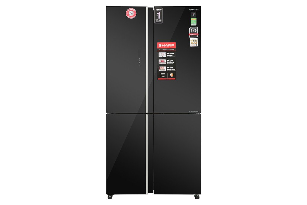 Một mẫu tủ lạnh Inverter hiện đại với thiết kế 4 cánh, biểu tượng cho khả năng tiết kiệm điện vượt trội.