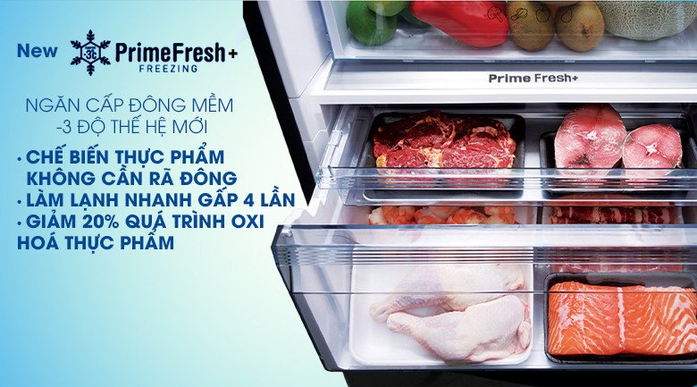 Ngăn cấp đông mềm Prime Fresh+ trên tủ lạnh Panasonic Inverter