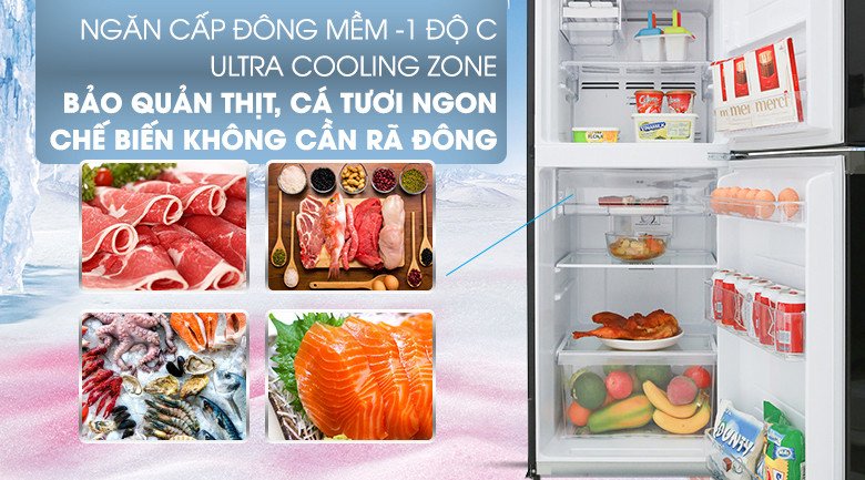 Ngăn cấp đông mềm Ultra Cooling Zone trên tủ lạnh Toshiba GR-A25VM(UKG1)