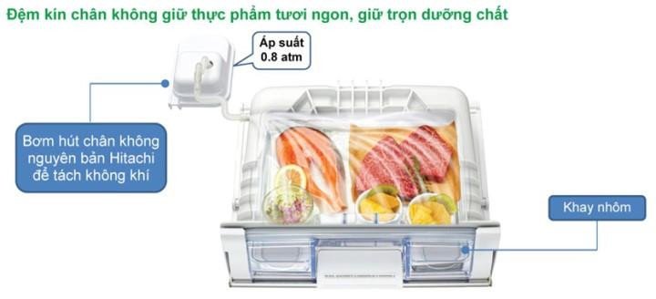 Ngăn chân không Vacuum Compartment của tủ lạnh Hitachi