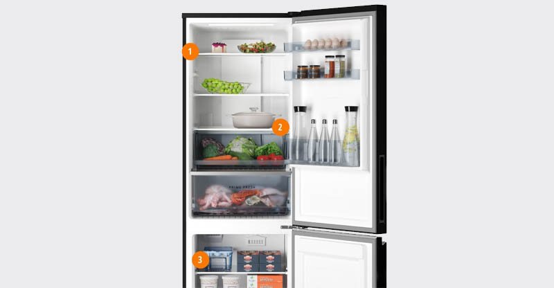 Ngăn chứa linh hoạt và thân thiện của tủ lạnh Panasonic