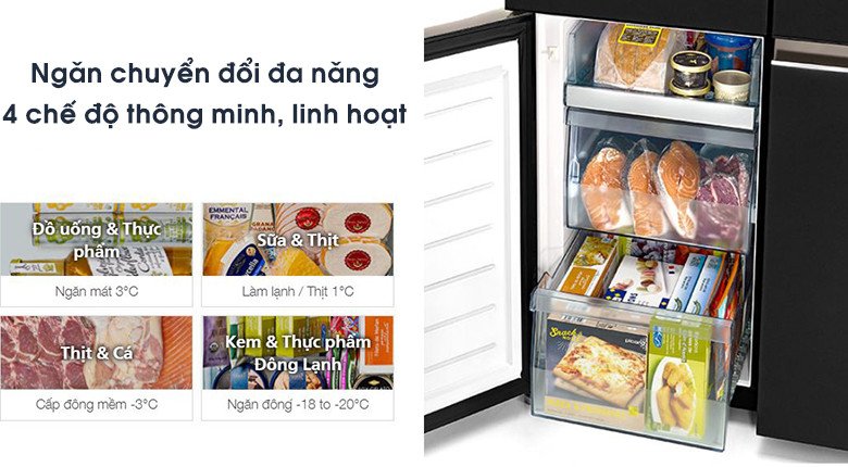 Ngăn chuyển đổi đa năng Selectable Zone của tủ lạnh Hitachi R-WB640VGV0X