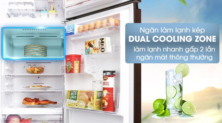 Ngăn đông mềm Dual Cooling Zone của tủ lạnh Toshiba