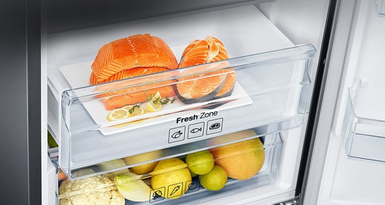 Ngăn đông mềm FreshZone bảo quản thịt cá tươi sống không cần rã đông trên tủ lạnh Samsung