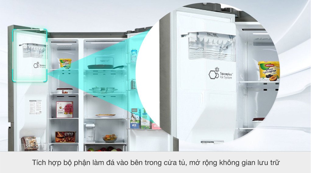 Ngăn đông tủ lạnh LG Inverter GR-D257JS với hệ thống làm đá SpacePlus