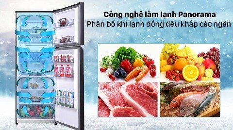 Ngăn đông tủ lạnh với hệ thống làm lạnh Panorama hiệu quả