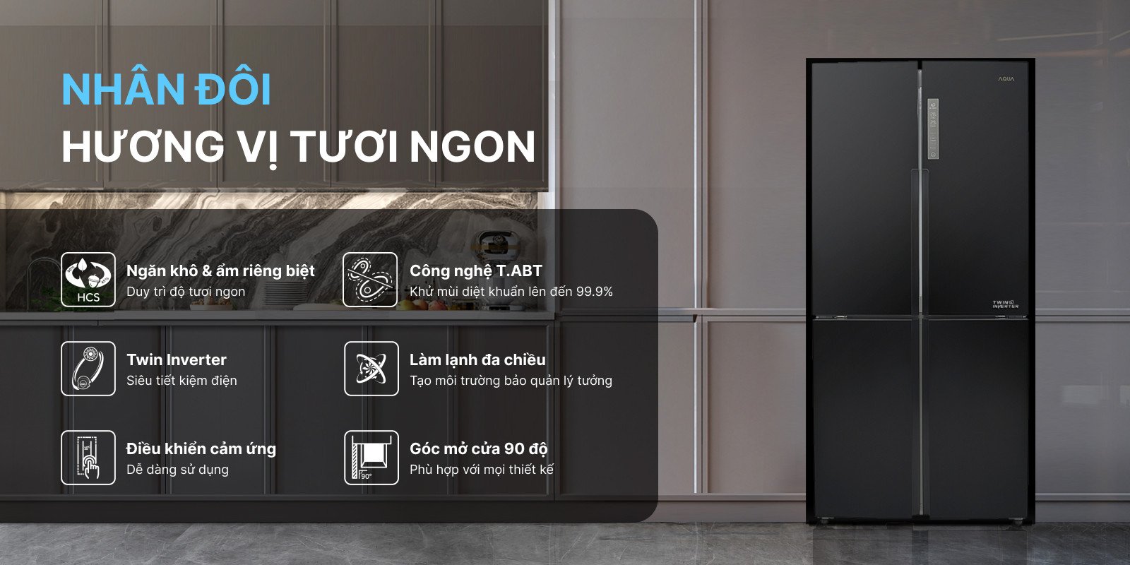 Ngăn đựng rau củ và thực phẩm tươi sống bên trong tủ lạnh Aqua Inverter AQR-M525XA(FB)
