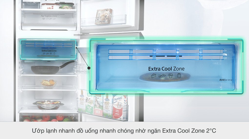 Ngăn Extra Cool Zone làm lạnh nhanh của tủ lạnh Panasonic Inverter