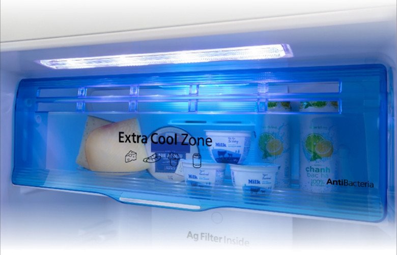 Ngăn Extra Cool Zone ướp lạnh nhanh của tủ lạnh Panasonic NR-TV301VGMV