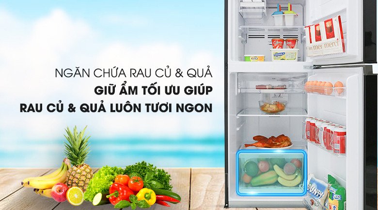 Ngăn rau quả giữ ẩm tối ưu trên tủ lạnh Toshiba GR-A25VM(UKG1)