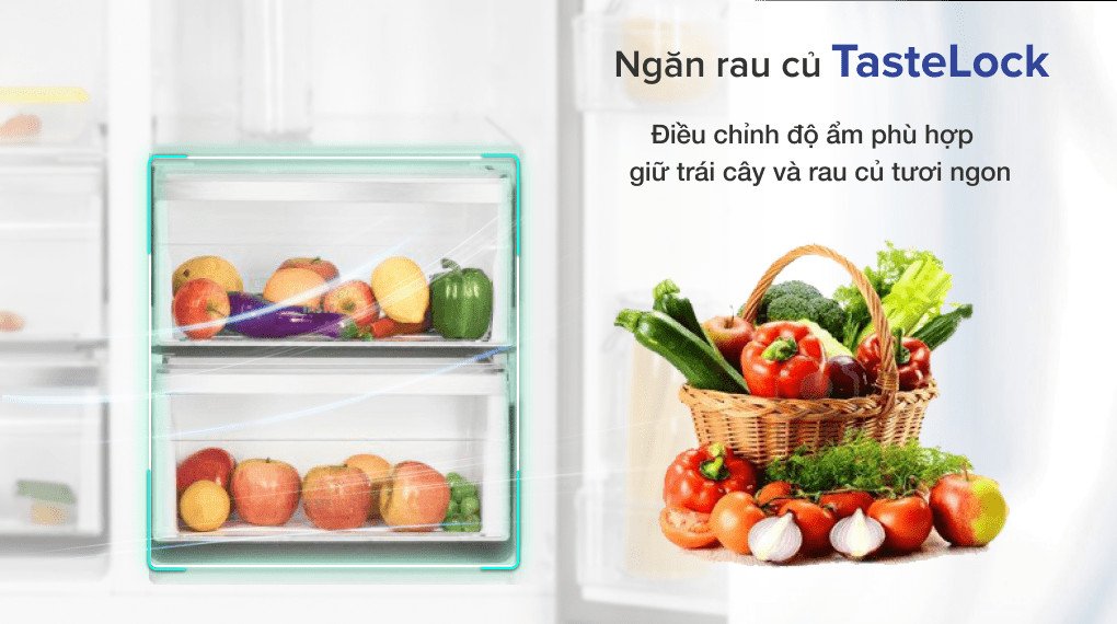 Ngăn TasteLock của tủ lạnh Electrolux Inverter 505 lít bảo quản rau củ quả tươi lâu