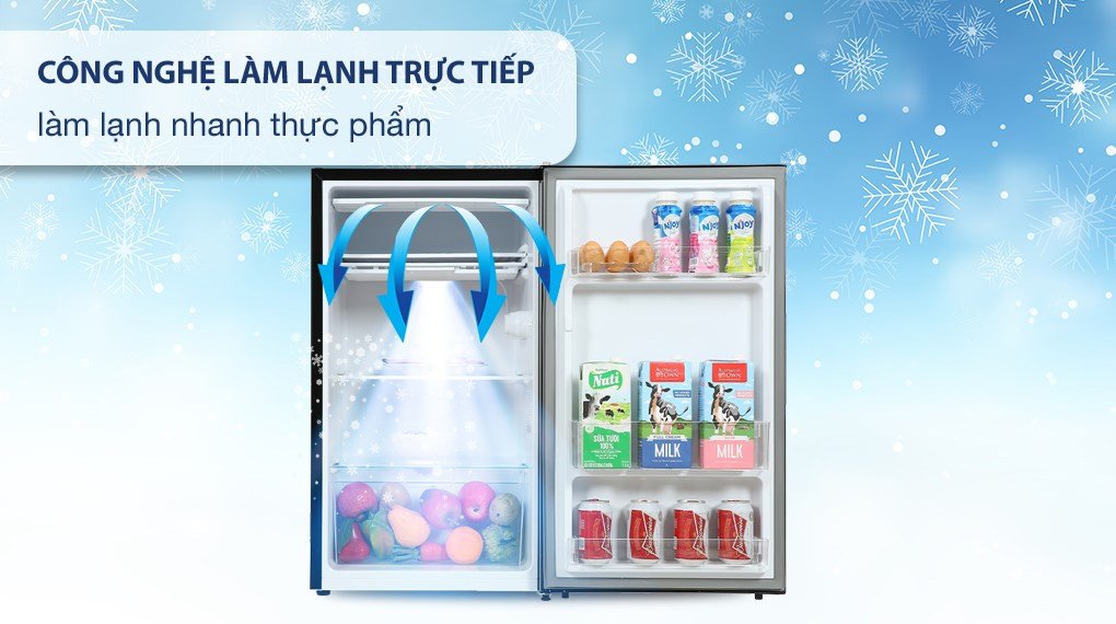 Nội thất bên trong tủ lạnh Electrolux 94 Lít với hệ thống làm lạnh trực tiếp