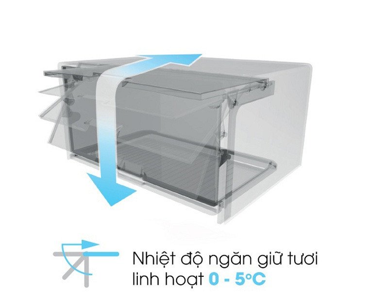 Nội thất bên trong tủ lạnh Sharp SJ-X316E-SL dung tích lớn