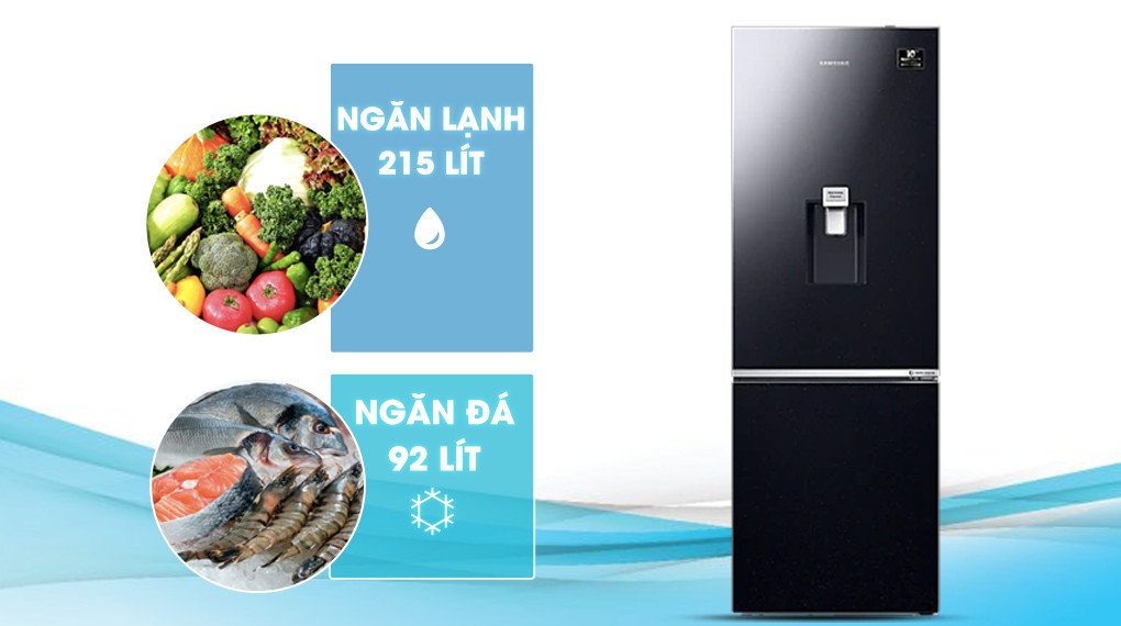 Nội thất rộng rãi của tủ lạnh Samsung 307 lít RB30N4190BU/SV phù hợp gia đình nhỏ