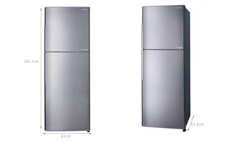 Thiết kế bên ngoài tủ lạnh Sharp SJ-X316E-SL 2 cánh ngăn đá trên
