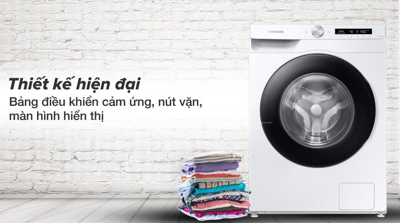 Thiết kế hiện đại của máy giặt Samsung WW13T504DAW/SV với cửa trước sang trọng
