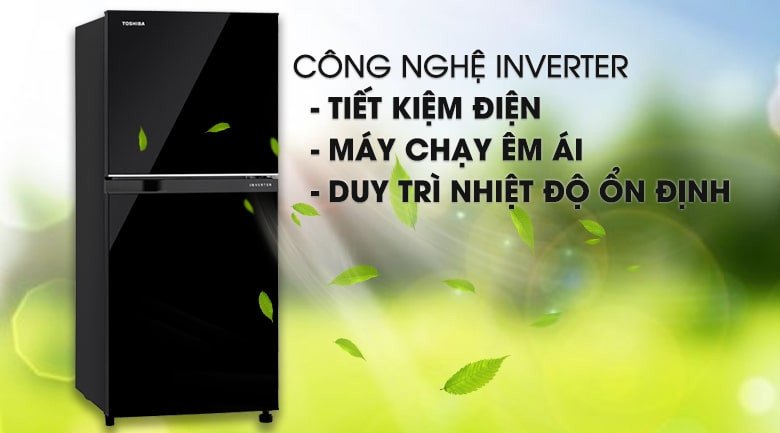 Thiết kế nhỏ gọn của tủ lạnh 165 lít Toshiba Inverter màu đen lịch lãm