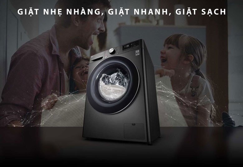 thiết kế sang trọng của máy giặt lồng ngang LG FV1412S3B