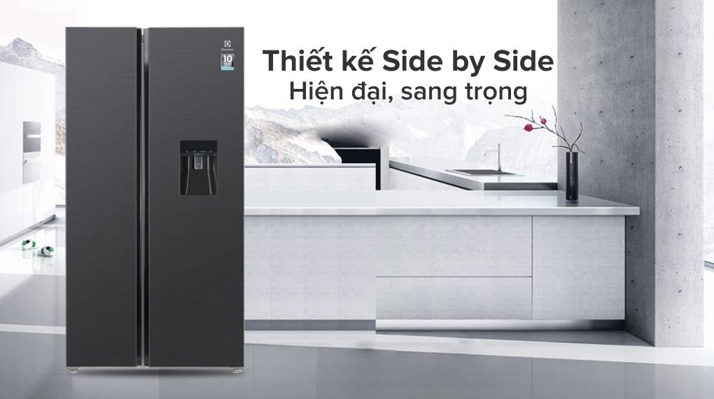 Thiết kế sang trọng của tủ lạnh Electrolux Inverter 571 lít ESE6141A-BVN